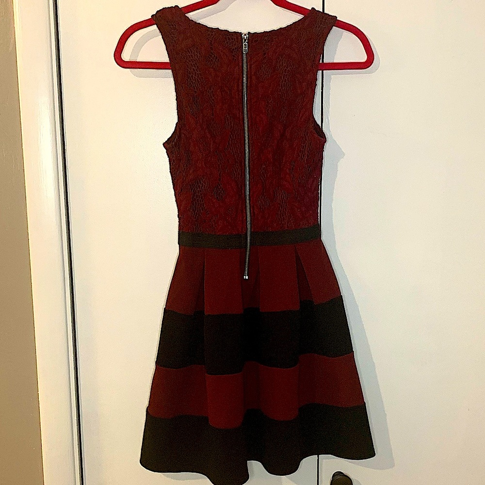 Speechless Burgundy and Black Dress